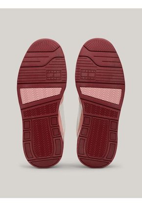 Tenis Rosa De Cuero Con Toques De Color Tommy Hilfiger