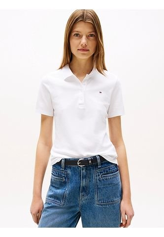 Polo Blanco De Corte Slim Con Tejido Pique Tommy Hilfiger Tommy Hilfiger
