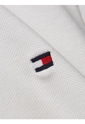 Polo Blanco De Corte Slim Con Tejido Pique Tommy Hilfiger