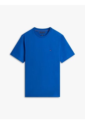 Camiseta Celeste De Cuello Redondo Con Logo Bordado Tommy Hilfiger