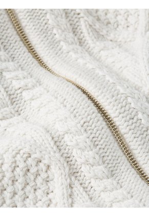 Saco De Punto Trenzado Con Cremallera Mujer Blanco Tommy Hilfiger