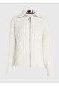 Saco De Punto Trenzado Con Cremallera Mujer Blanco Tommy Hilfiger de Tommy Hilfiger