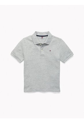 Polo Gris Manga Corta En Piqué De Algodón Tommy Hilfiger