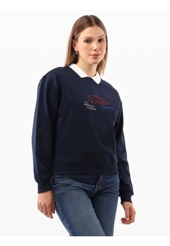 Saco Azul Tejido De Cuello Redondo Con Logo Gráfico Tommy Hilfiger Tommy Hilfiger