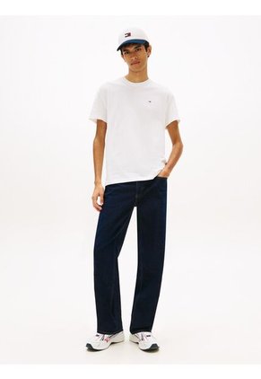 Camiseta Blanca De Corte Regular Con Logo Bordado Tommy Jeans