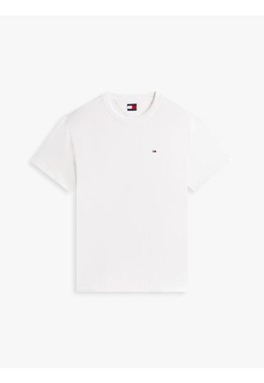 Camiseta Blanca De Corte Regular Con Logo Bordado Tommy Jeans