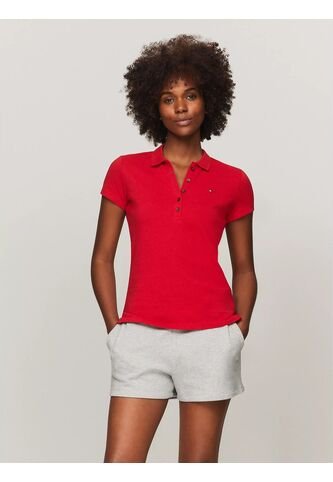 Polo Rojo De Corte Slim Con Logo Tommy Hilfiger Tommy Hilfiger