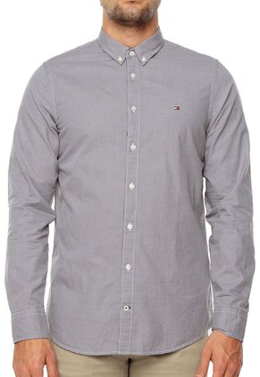 Camisa Gris-Blanco Tommy Hilfiger
