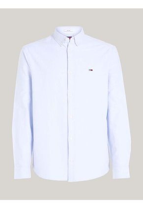 Camisa Celeste Oxford De Corte Regular Tommy Jeans