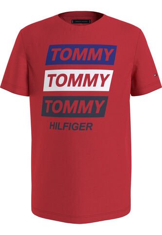 Camiseta Roja Con Logo Gráfico Estampado En El Pecho Tommy Hilfiger Tommy Hilfiger