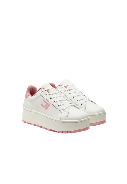 Tenis Rosa De Plataforma De Cuero Essential Tommy Hilfiger