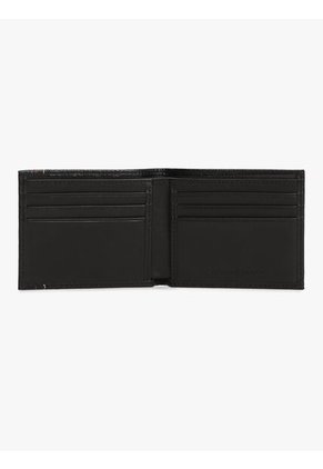 Billetera Negra Plegable De Cuero Tommy Hilfiger