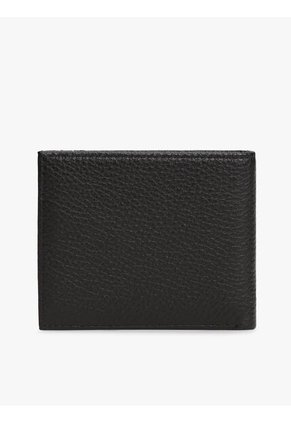 Billetera Negra Plegable De Cuero Tommy Hilfiger