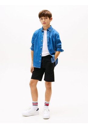 Bermudas Negro Chino 1985 Collection Para Niño Tommy Hilfiger