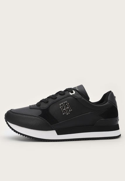Tenis Lifestyle Negro-Blanco-Dorado Tommy Hilfiger