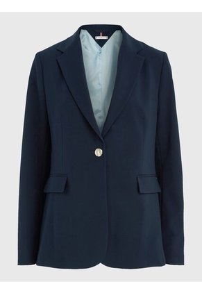 Americana De Traje Con Botonadura Sencilla Mujer Azul Tommy Hilfiger