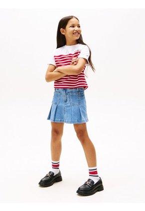 Camiseta Roja Amplia De Rayas Tommy Hilfiger