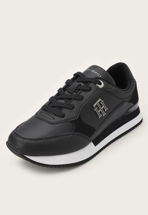 Tenis Lifestyle Negro-Blanco-Dorado Tommy Hilfiger