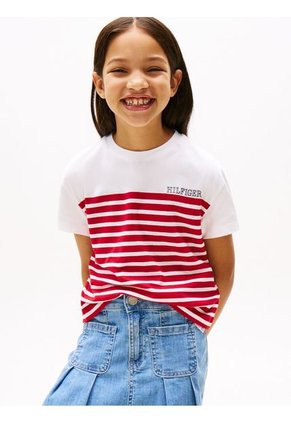 Camiseta Roja Amplia De Rayas Tommy Hilfiger