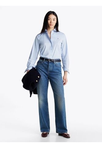 Camisa Celeste De Popelín De Corte Regular Tommy Hilfiger Tommy Hilfiger