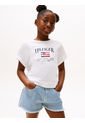 Camiseta Blanca Holgada Con Logo De Lentejuelas Tommy Hilfiger de Tommy Hilfiger