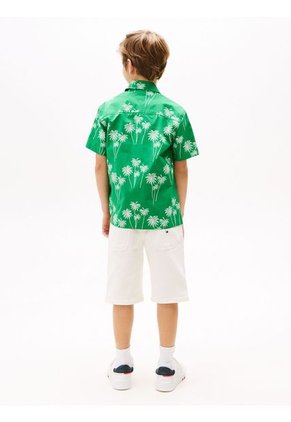 Camisa Verde De Manga Corta Con Flores Estampadas Tommy Hilfiger