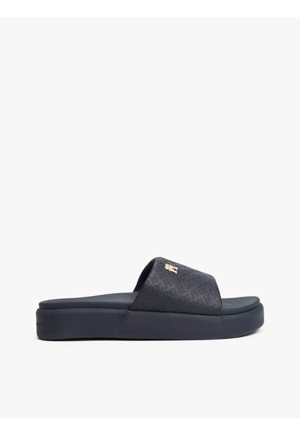 Sandalias Azul De Plataforma Con Monogramas TH Tommy Hilfiger