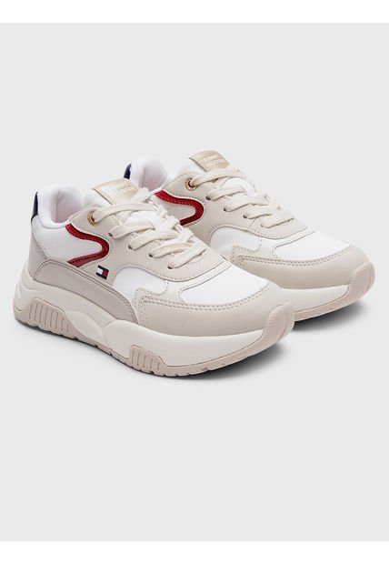 Tenis Beige Con Logo Para Niña Tommy Hilfiger