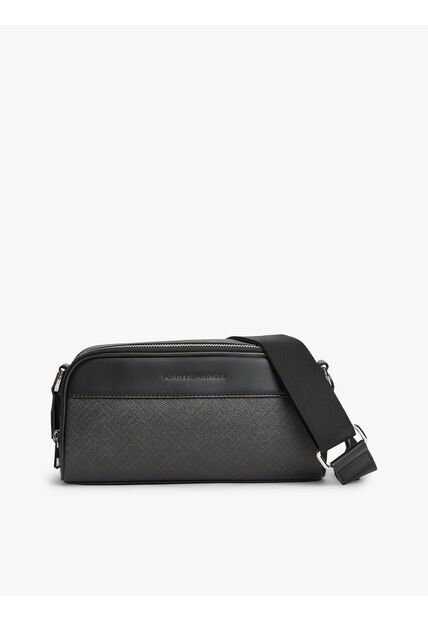 Bolso Negro Cruzado Con Logo En Relieve Tommy Hilfiger