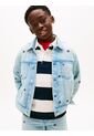 Chaqueta Celeste Denim Trucker Con Logos Bordados Tommy Hilfiger de Tommy Hilfiger
