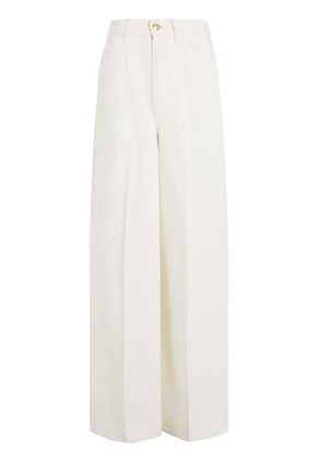 Pantalones Blanco De Talle Alto Y Pierna Ancha Tommy Hilfiger