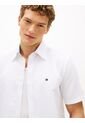 Camisa Blanca Lino Solida De Corte Regular Tommy Hilfiger de Tommy Hilfiger