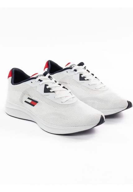 Tenis Blanco De Running Sport En Malla Tommy Hilfiger