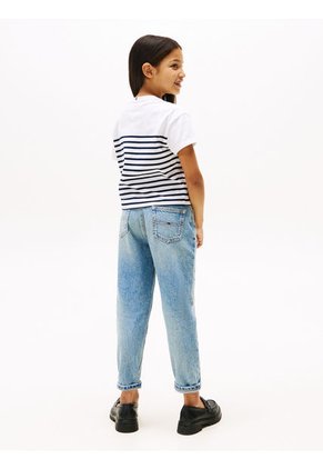 Camiseta Azul Amplia De Rayas Tommy Hilfiger