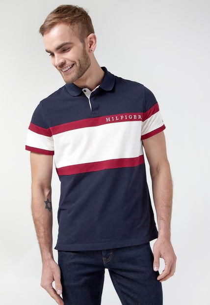 Polo Azul-Beige-Vinotinto Tommy Hilfiger