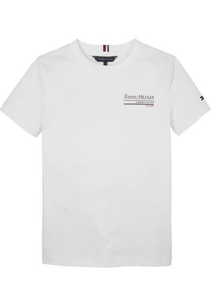 Camisa Blanca Con Estampado En El Pecho Tommy Hilfiger