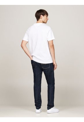Camiseta Blanca Con Logo Bordado Tommy Hilfiger