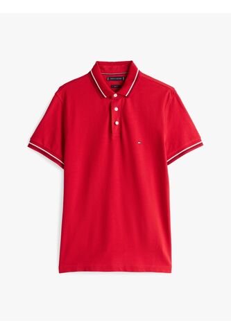 Polo Rojo Ribeteado De Corte Slim Tommy Hilfiger Tommy Hilfiger