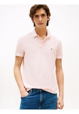 Polo Rosa Teñido En Prenda Con Logo Bordado Tommy Hilfiger Tommy Hilfiger