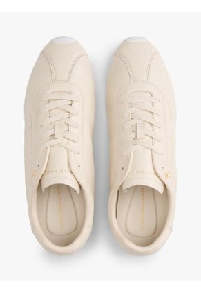 Tenis Beige Tommy Hilfiger Low Profile Runner De Cuero Tommy Hilfiger