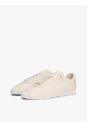 Tenis Beige Tommy Hilfiger Low Profile Runner De Cuero Tommy Hilfiger