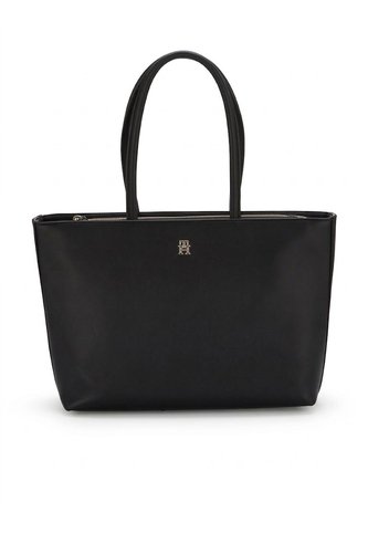 Bolso Negro Tote Tommy Icons Con Inscripción Tommy Hilfiger Tommy Hilfiger
