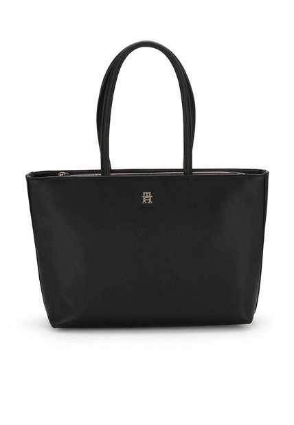 Bolso Negro Tote Tommy Icons Con Inscripción Tommy Hilfiger