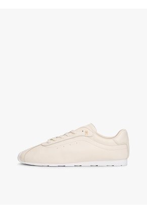 Tenis Beige Tommy Hilfiger Low Profile Runner De Cuero Tommy Hilfiger