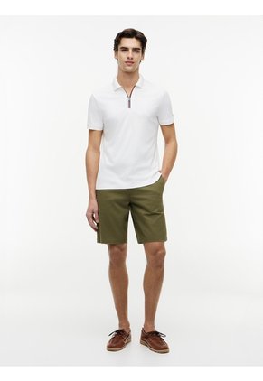 Polo Blanco En Algodón Fluido De Corte Regular Tommy Hilfiger