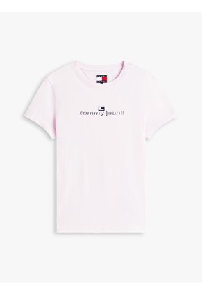 Camiseta Rosa Essential De Corte Slim Tommy Jeans