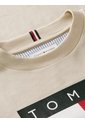 Camiseta Beige De Punto Heritage Con Logo Tommy Hilfiger de Tommy Hilfiger