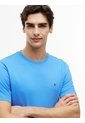 Camiseta Azul De Cuello Redondo Con Logo Bordado Tommy Hilfiger de Tommy Hilfiger