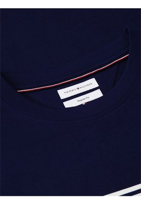 Camiseta Azul Manga Corta Con Diseño De Rayas Tommy Hilfiger