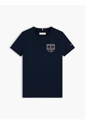 Camiseta Multicolor De Punto Con Contorno Del Logo Tommy Hilfiger